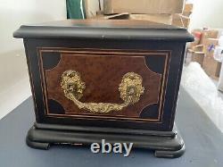 19th Century Swiss Cylinder Music Box Burl Wood Case