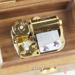 30 Note Walnut Wooden Wind Up Music Box Can't Help Falling In Love