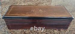 8 Songs VINTAGE 1870 SOLID WOOD INLAY MUSIC BOX SWISS MOVEMENT