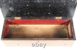 ANTIQUE CYLINDER MUSIC BOX CASE CABINET for parts WALNUT VENEERED 7 x 18.5