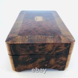 Antique French Music Box, Late 1800s Walnut Wood, Desk Decor, #0024JW