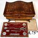 Antique French Palais Royal Musical Sewing Box, Marquetry Casket, Silver Tools