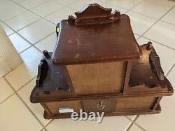 Antique Gorham Musical Jewelry Box With Dancers -Rich Brown Wood Made in Japan