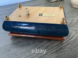 Antique Jewelry Music Box Gigiloasia Sorrento Made In Italy Blue