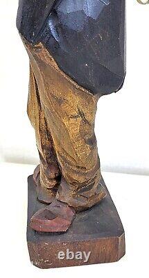 Black Forest German Wood Carved Charlie Chaplin Whistler Automaton Figure T707
