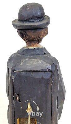 Black Forest German Wood Carved Charlie Chaplin Whistler Automaton Figure T707