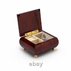 Gorgeous Wood Tone Classic Beveled Top Music Jewelry Box- Musical Jewelry
