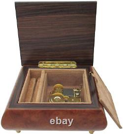 Italian Music Box, 5, Elm Wood with Arabesque Inlay