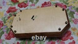 Large Italian burl wood inlay musical jewelry box. Plays Edelweiss FREE SHIP