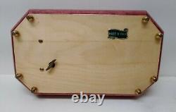 Lovely Vintage Lacquered Rose Bird's Eye 18 Note REUGE Musical Jewelry Box MG