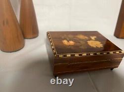 Made in Italy wood inlay floral sorrento musical box