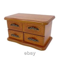 Music Box Casket Wood With Melody The Entertainer For Valuable Items Storing