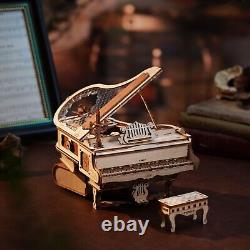 ROKR 7-Kits 3D Wooden Puzzle Mechanical Music Box DIY Xmas Gifts Toys for Adult