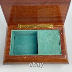 Reuge Floral Inlaid Wood Music Jewelry Box Swiss Movement Italy Plays Tomorrow