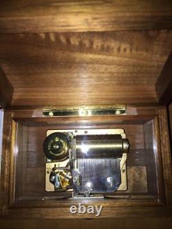 Reuge Music Box Canon 36 Note Walnut Wood Near Mint