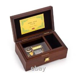 Sankyo30 Note Mechanism Music Box Black Walnut Wood Gift For Birthday Christmas