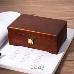 Sankyo30 Note Mechanism Music Box Black Walnut Wood Gift For Birthday Christmas