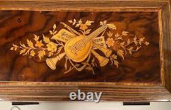 Sorrento Italy Reuge Music Jewelry Box Inlaid Wood Plays Lullaby