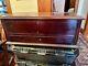Vintage Wooden Chest, With Piano Hinge, Possibly For A Music Box