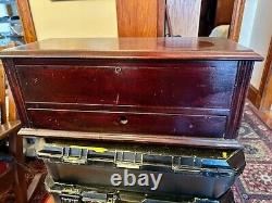 VINTAGE WOODEN CHEST, With Piano Hinge, Possibly For A Music Box