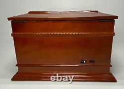 VTG 2003 FSG Four Star Group Wood 3 Disc Electric Music Box With Photo Frame Lid