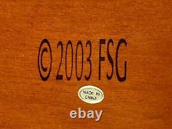 VTG 2003 FSG Four Star Group Wood 3 Disc Electric Music Box With Photo Frame Lid