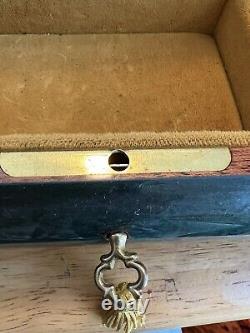 VTG REUGE MUSIC JEWELRY BOX INLAID WOOD WORKING THE ENTERTAINER 10.5x4.5