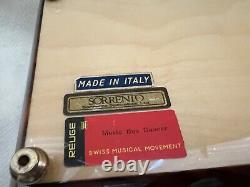 VTG Sorrento Italy Inlaid Wood Flower Music Box Jewelry Box Swiss Movmt