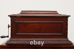 Victorian Antique Mahogany Music Box, 6 15.5 Discs, Regina #48917