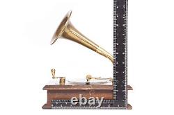 Vintage Gramophone Wood Brass Music Box