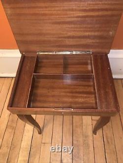 Vintage Italian Music Box Inlaid Marquetry Wood table/ Swiss made