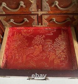 Vintage Large Asian Wood Jewelry Chest Case/Music Box