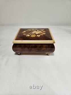 Vintage Music Box Romance Edelweiss R Rodgers Swiss made Reuge Inlaid Wood Italy