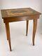 Vintage Music Box Wood Table Inlaid Marquetry Side Table Ee445