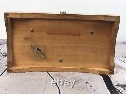 Vintage Reuge wood cased music box 2 songs Lara's Theme Edelweiss
