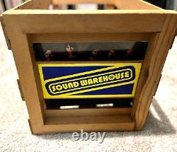 Vintage SOUND WAREHOUSE Wood Record Holder Storage Crate Excellent