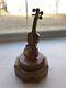 Vintage Solid Olive Wood Gueissaz-jaccard Violin Music Box Made In Switzerland