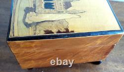 Vintage Swiss Reuge Wood INLAY Music Box-Ernst Renz- WIEN RATHAUS AUSTRIA