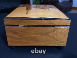 Vintage Swiss Reuge Wood Music Box-Ernst Renz- An Der Schonen Blauen Wienerblut