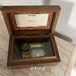 Vintage Thorens Movement Wood Music Box, Tune Love Me Tender, Made in Switzerla