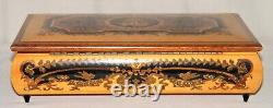 Vtg Inlaid Wood SPLENDID MUSIC JEWELRY BOX REUGE SWISS MOVEMENT Dr Zhivago Italy