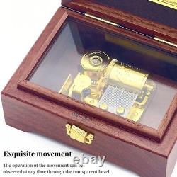 Wooden Music Box With Sankyo 23 Note Metal Movement Play Canon Gift For Her