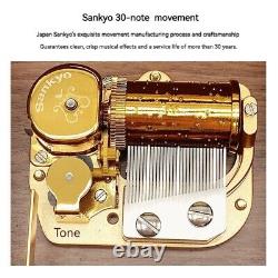 Wooden Music Box With Sankyo 30 Note Movement Play Happy Birthday Gift For Her